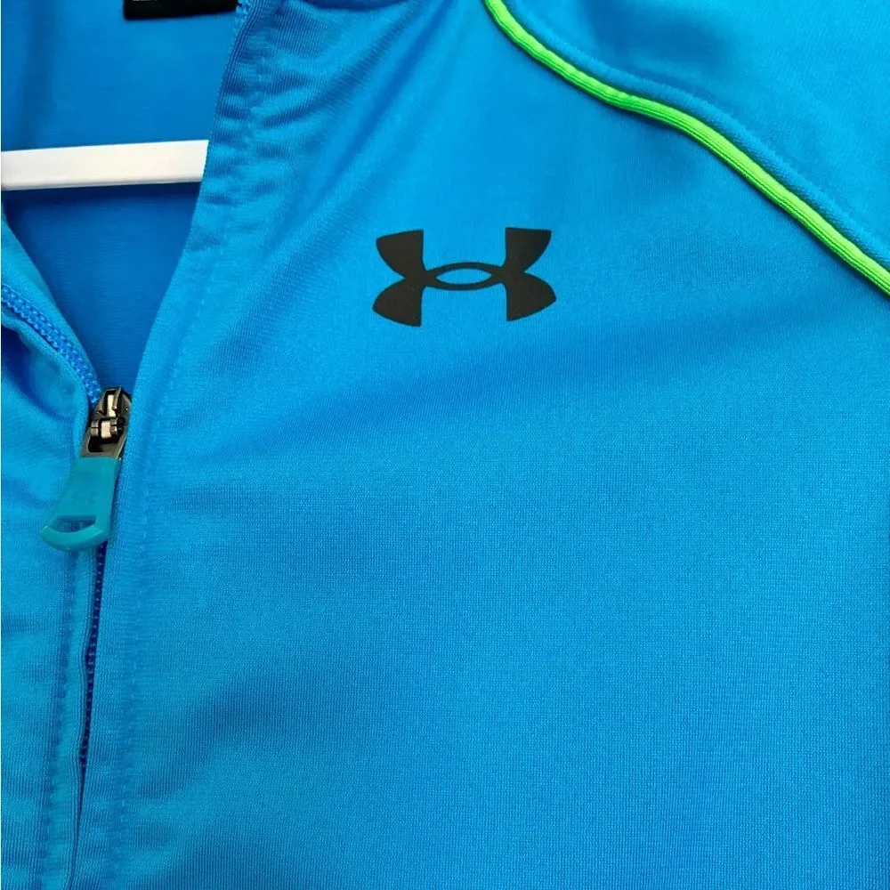 Under Armour Jacket Girl’s 7 Blue Full Zip Athletic Activewear Athleisure Sporty